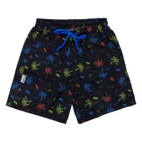 Shorts de Praia Proteção UV50+ Coqueiros Juvenil Preto