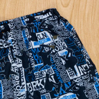 Shorts de Praia Skatista Marinho para Meninos Estilo Surf
