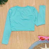 Cropped Infantil para Praia e Piscina com Proteção UV Verde