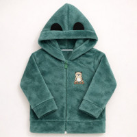 Conjunto Jaqueta Bebê Menino Fleece Macio com Capuz e Calça Style Verde