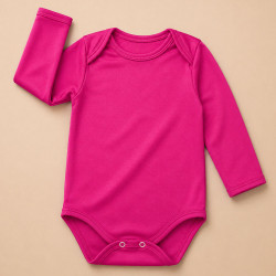 Body Bebê Manga Longa Térmico que Retém Calor Pink 0 a 12 Meses