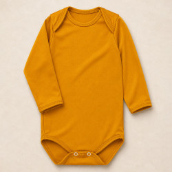 Body Infantil Manga Longa Térmico Gola Americana Retém Calor Caramelo 12 a 24 Meses