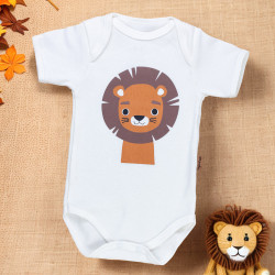 Body Verão Leãozinho Creme - Conforto Algodão para Seu Bebê
