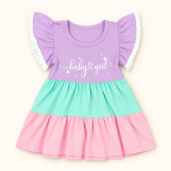 Vestido Três Marias Lilás em Malha Fresquinha Para Bebês até 12 meses