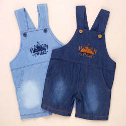 Jardineira Curta Jeans para Bebê - Conforto e Estilo Casual - Lavagem Clara ou Escura
