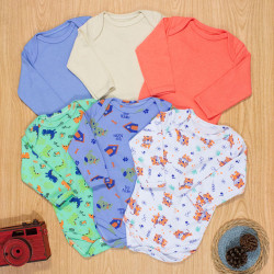 Roupa de bebê kit body menino c/ 6 peças algodão