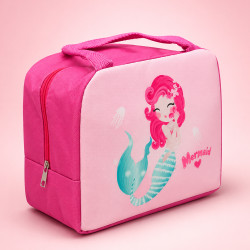 Lancheira Bolsa Térmica Pink Sereia Conserva Quente e Frio Para Bebês e Crianças