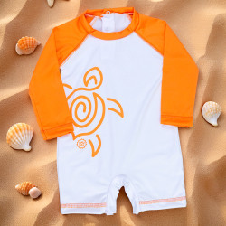 Macacão Para Praia com Proteção UV50+ Branco Para Bebê