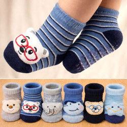 Kit 4 Pantufas Antiderrapante com Bordado Lúdico 3D para Bebês Meninos Até 24 meses