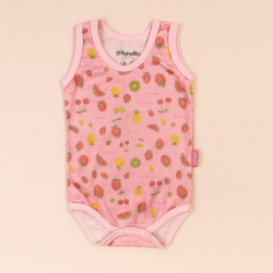 Body Regata Para Bebê Malha Macelin Fresquinha Frutas
