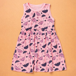 Vestido Infantil de Malha Rosa Estampas Sortidas - Conforto e Frescor para o Dia a Dia