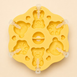 Forma de Silicone Amarelo Com 6 Cavidades Para Picolé Sorvete e Doces Caseiros
