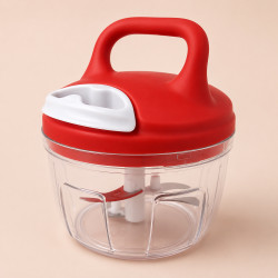 Mini Processador Manual 650ml Papinha do Bebê e Temperos Vermelho