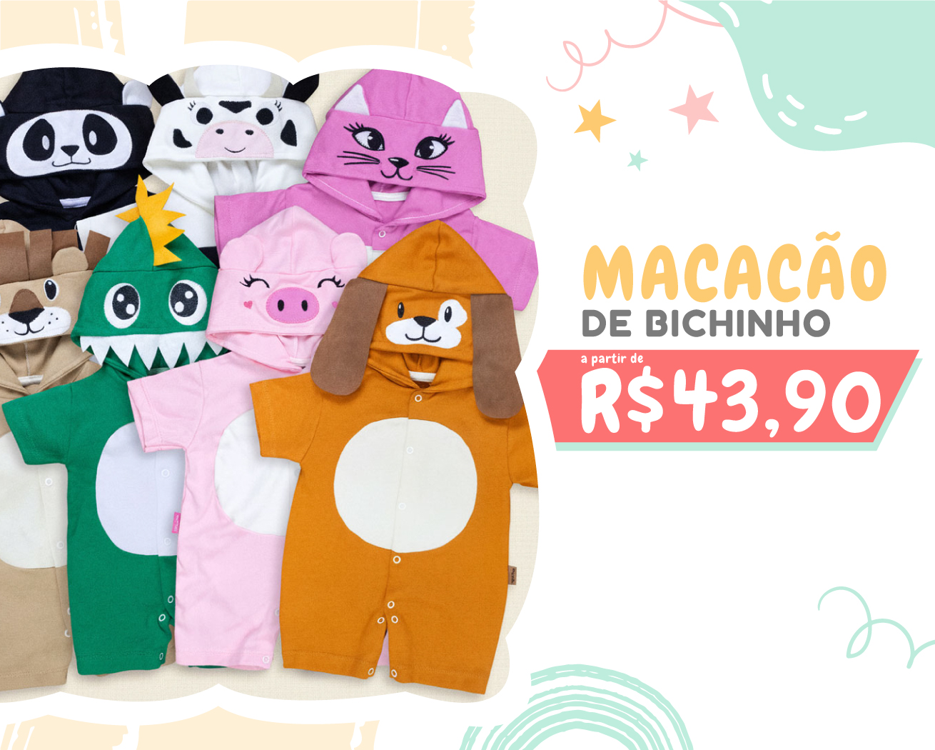 Macacão Bichinhos